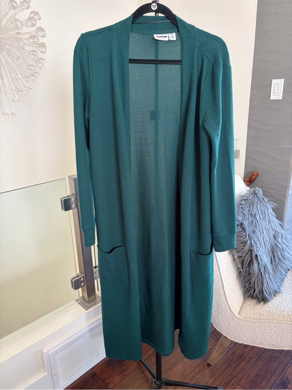 Noisy May Dark Green Open-Front Longline Cardigan